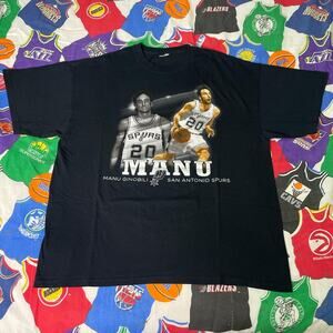 Vintage NBA Manu Ginobili San Antonio Spurs Basketball Player Tee